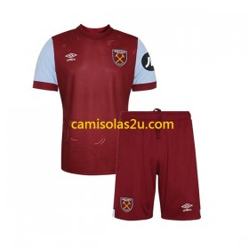 Camisolas de futebol West Ham United Criança Equipamento Principal 2023/24 Manga Curta